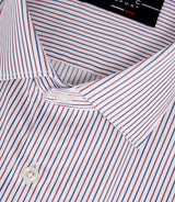Chemise à rayures bleue et rouge "Mazen" - IZAC