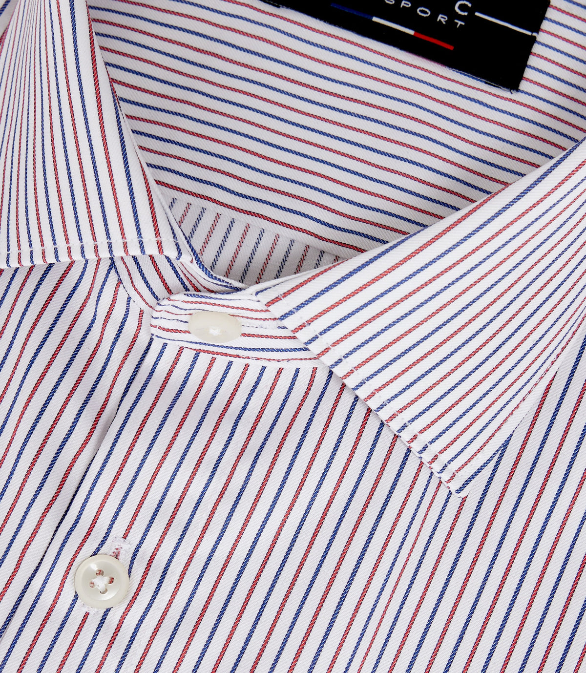 Chemise à rayures bleue et rouge "Mazen" - IZAC