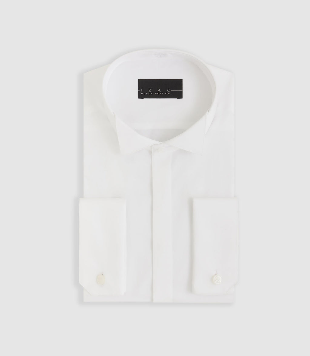 Chemise de cérémonie en satin blanc "Metaphor" - IZAC
