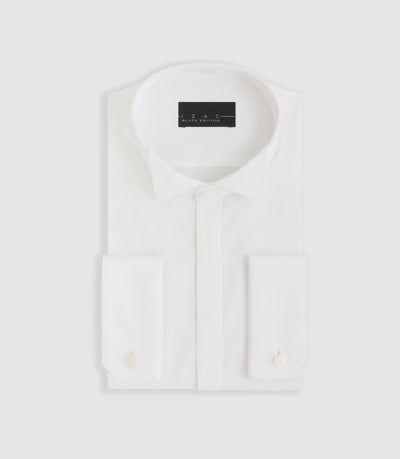 Chemise de cérémonie en satin blanc "Metaphor" - IZAC