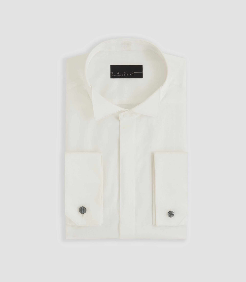 Chemise de cérémonie en satin écru "Metaphor" - IZAC