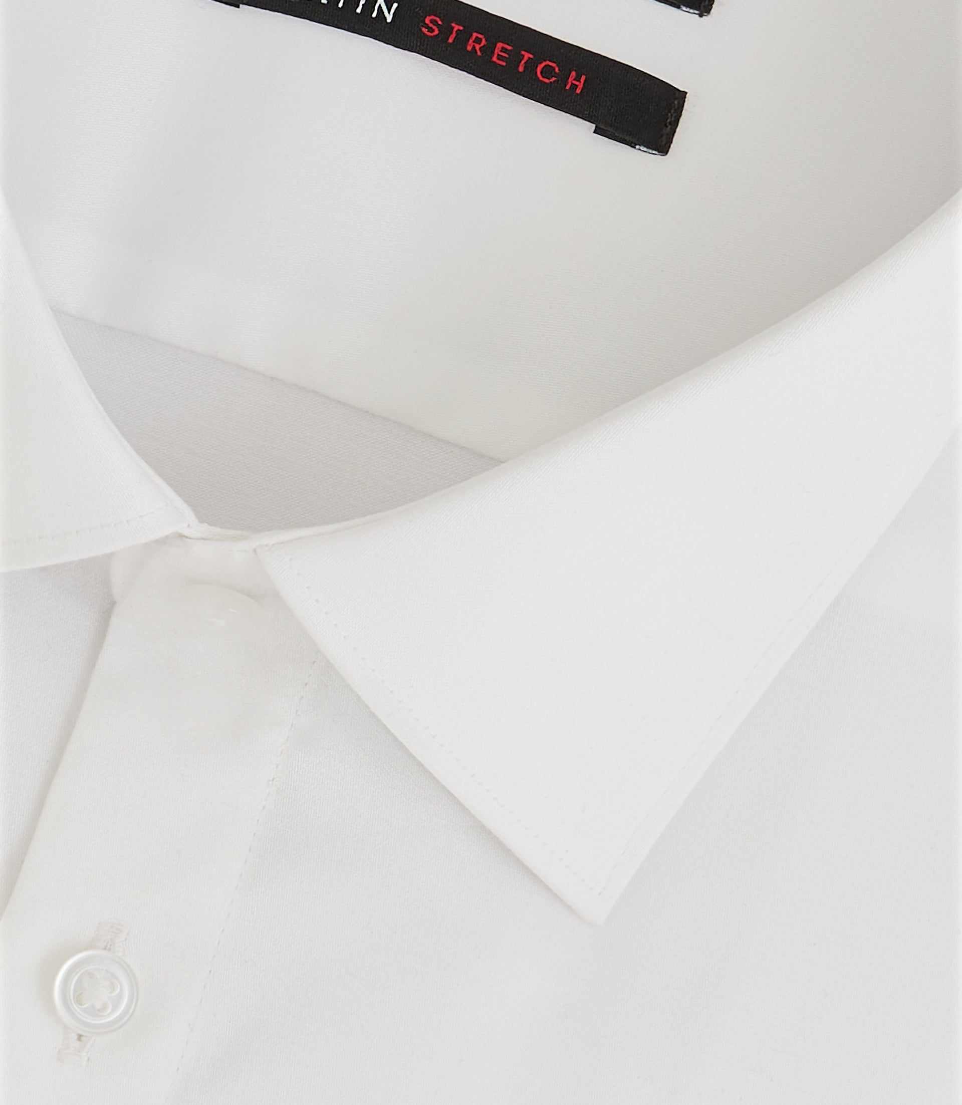 Chemise en satin stretch blanche "Sastretchbasic" - IZAC