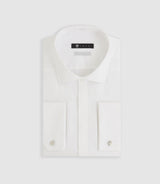 Chemise en satin de coton blanche "Satinmixteslim" - IZAC