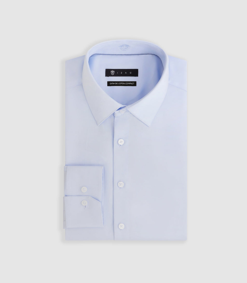Chemise satin slim ciel "Satinslim" - IZAC