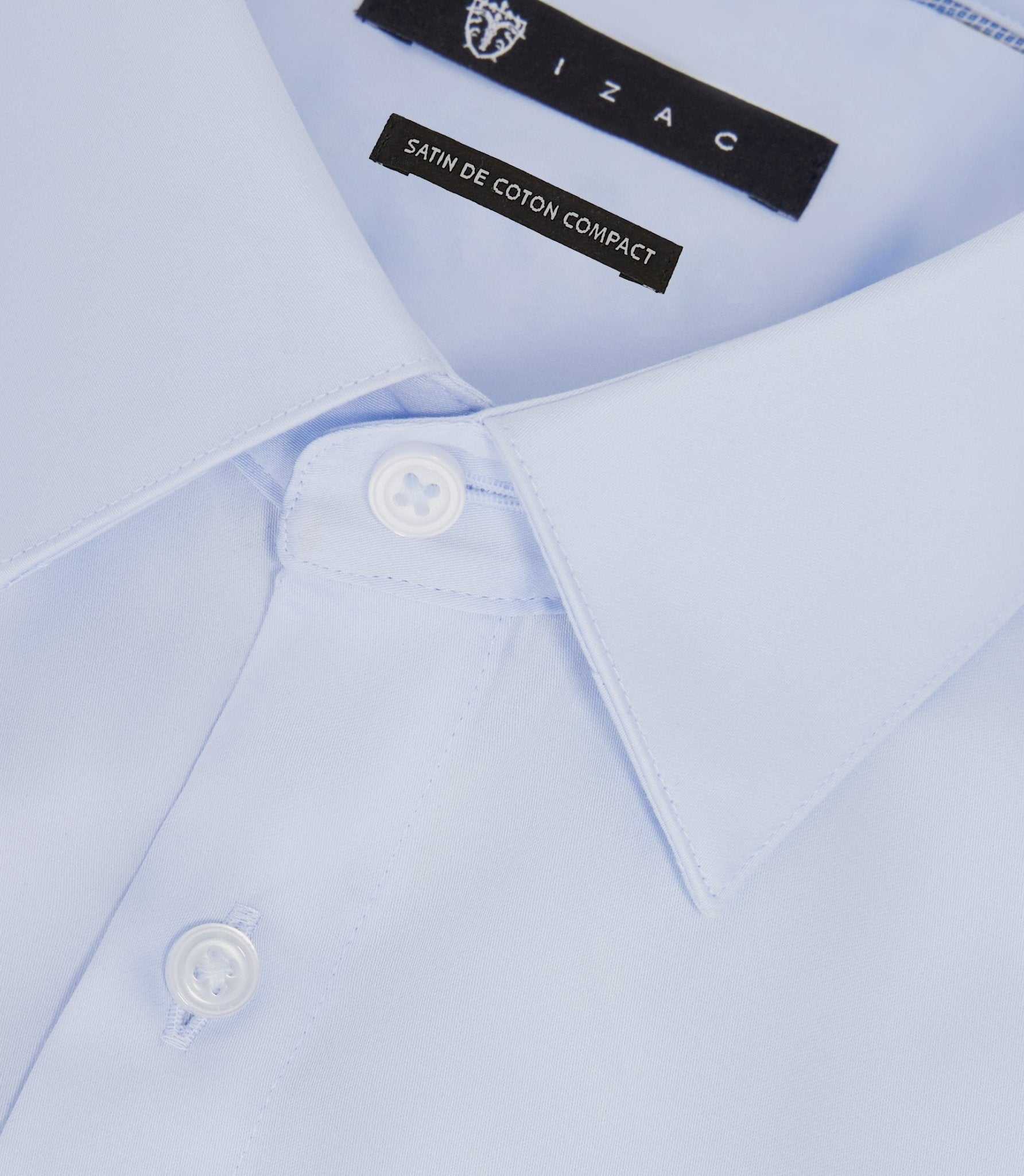 Chemise satin slim ciel "Satinslim" - IZAC