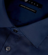 Chemise slim marine "Satinslim" - IZAC