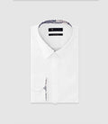 Chemise uni garni BLANC - IZAC