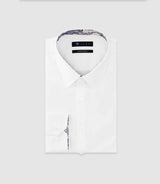 Chemise uni garni BLANC - IZAC