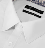 Chemise uni garni BLANC - IZAC
