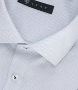 Chemise slim à imprimé micro motifs bleu MAEL - IZAC