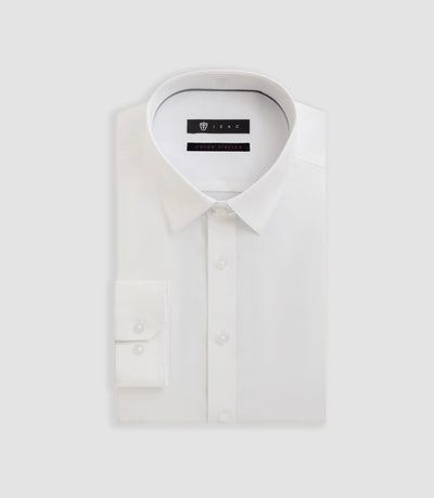 Chemise slim en popeline stretch blanche MALTE - IZAC