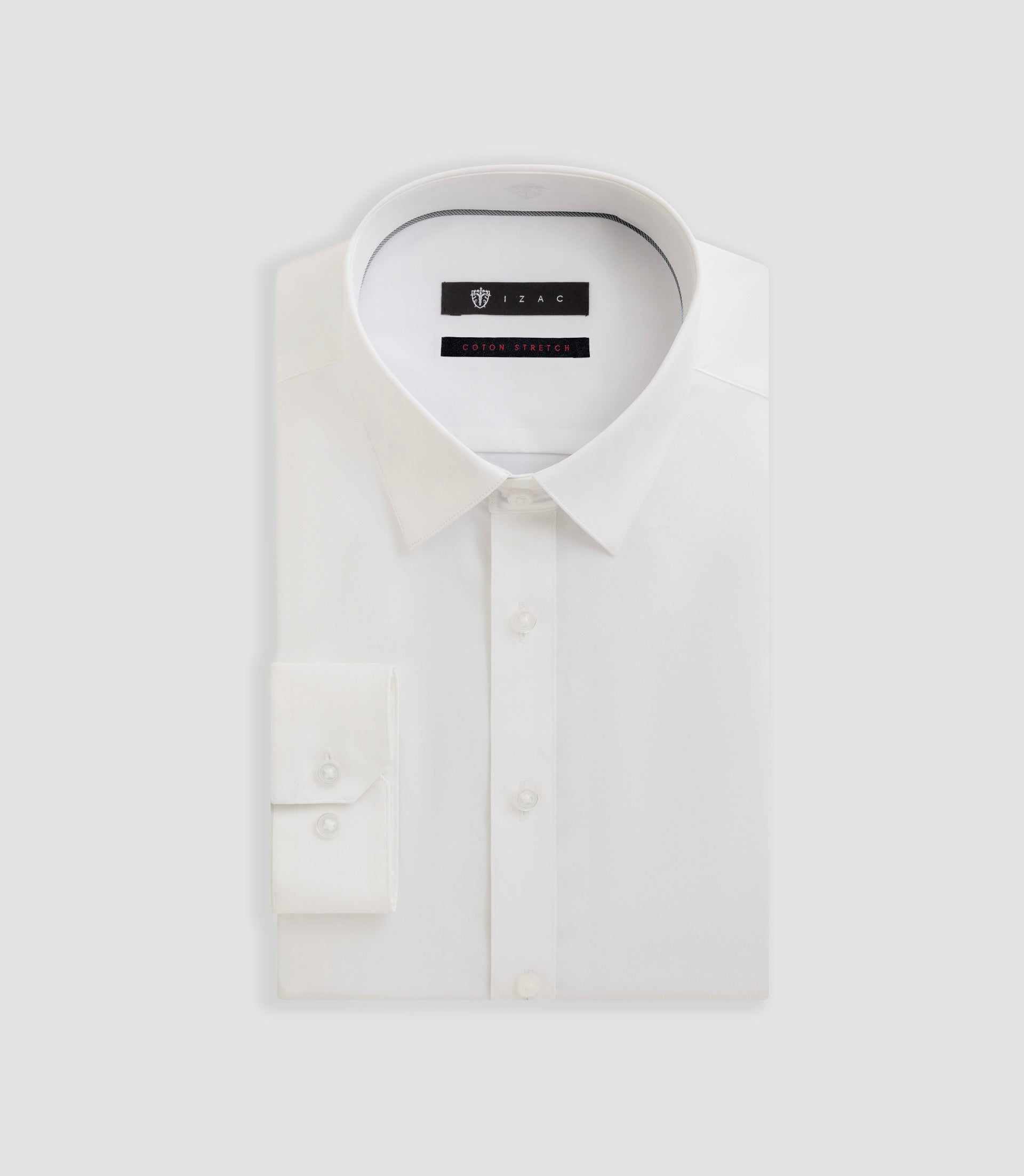 Chemise slim en popeline stretch blanche MALTE - IZAC