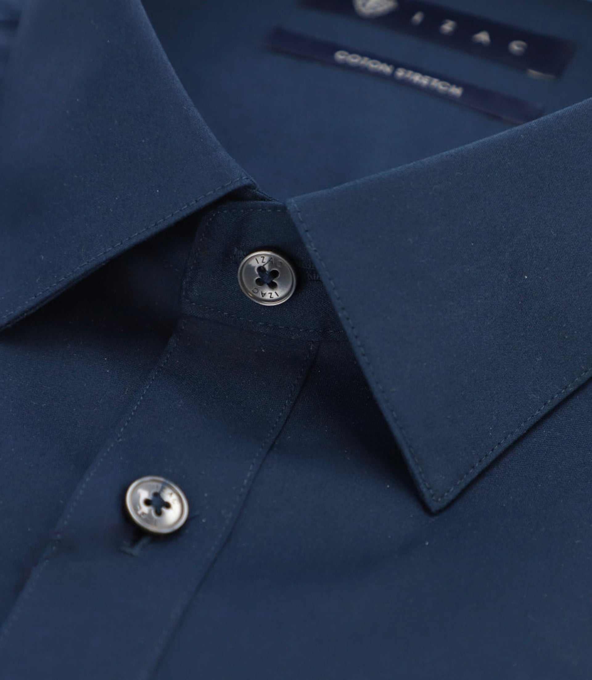Chemise slim en popeline stretch marine MALTE - IZAC