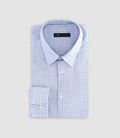 Chemise slim à imprimé micro motifs bleu MARCELLO - IZAC