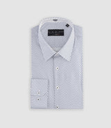 Chemise slim à imprimé micro motifs bleu MATHIS - IZAC