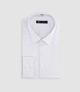 Chemise slim à imprimé micro motifs blanc MATTHIAS - IZAC