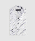 Chemise à imprimé micro motifs blanche et marine MATTBT - IZAC