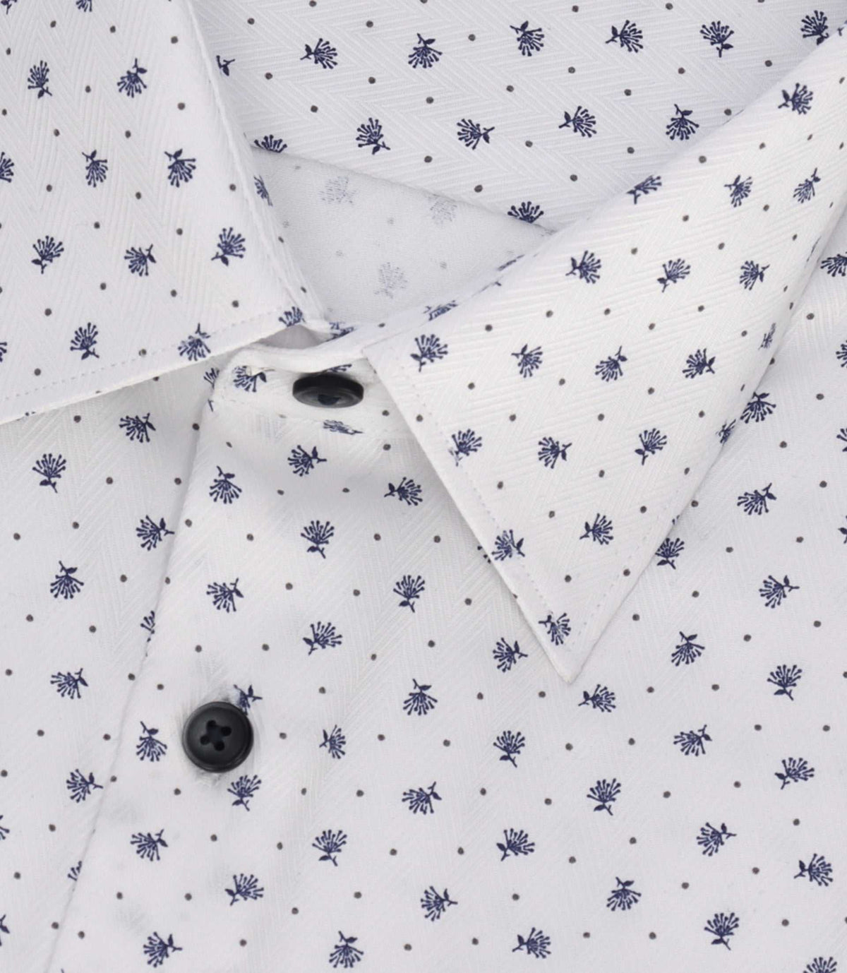 Chemise à imprimé micro motifs blanche et marine MATTBT - IZAC