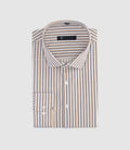 Chemise à rayures marine et camel MICKI - IZAC