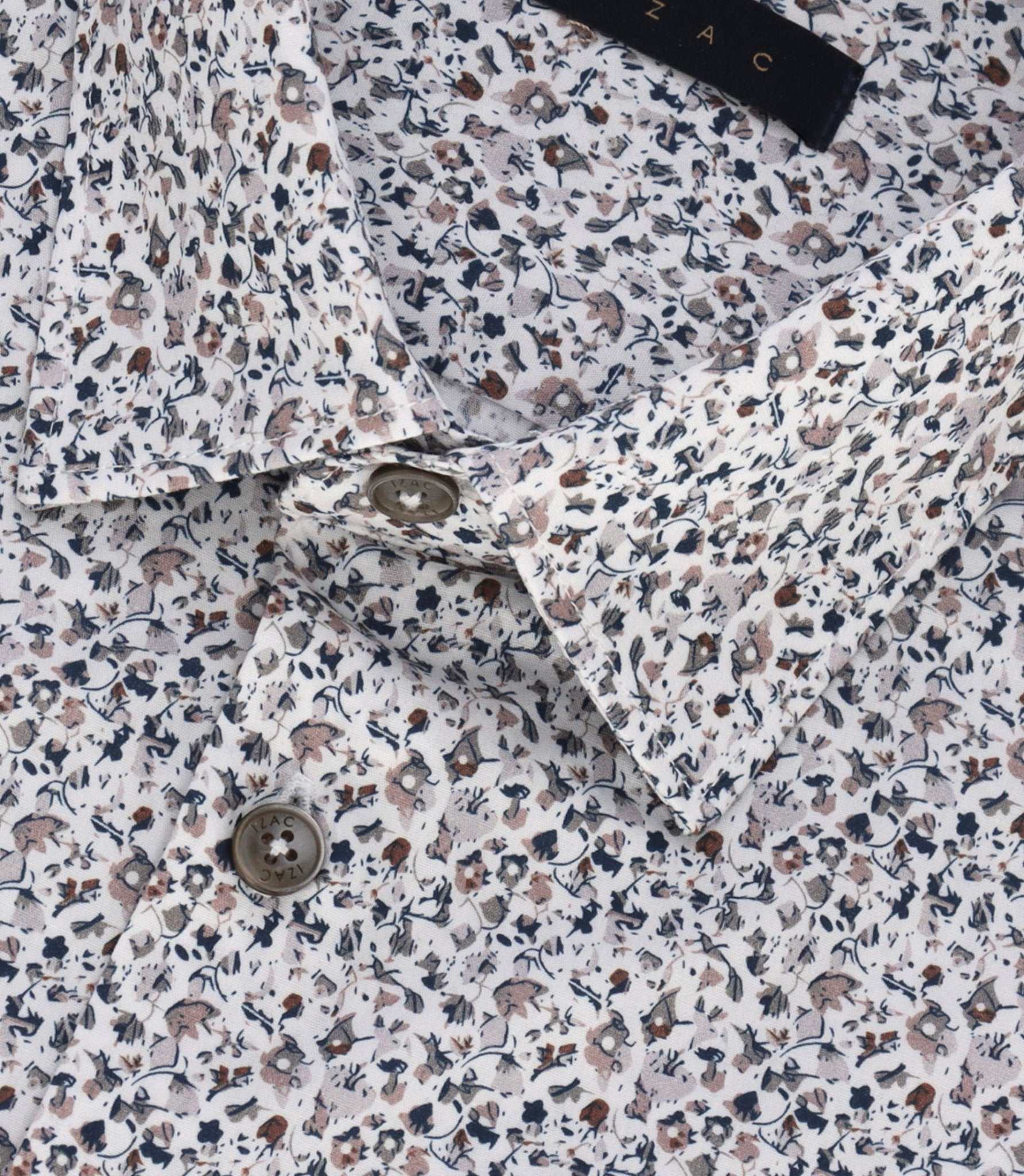 Chemise imprimée floral blanc et bleu - IZAC