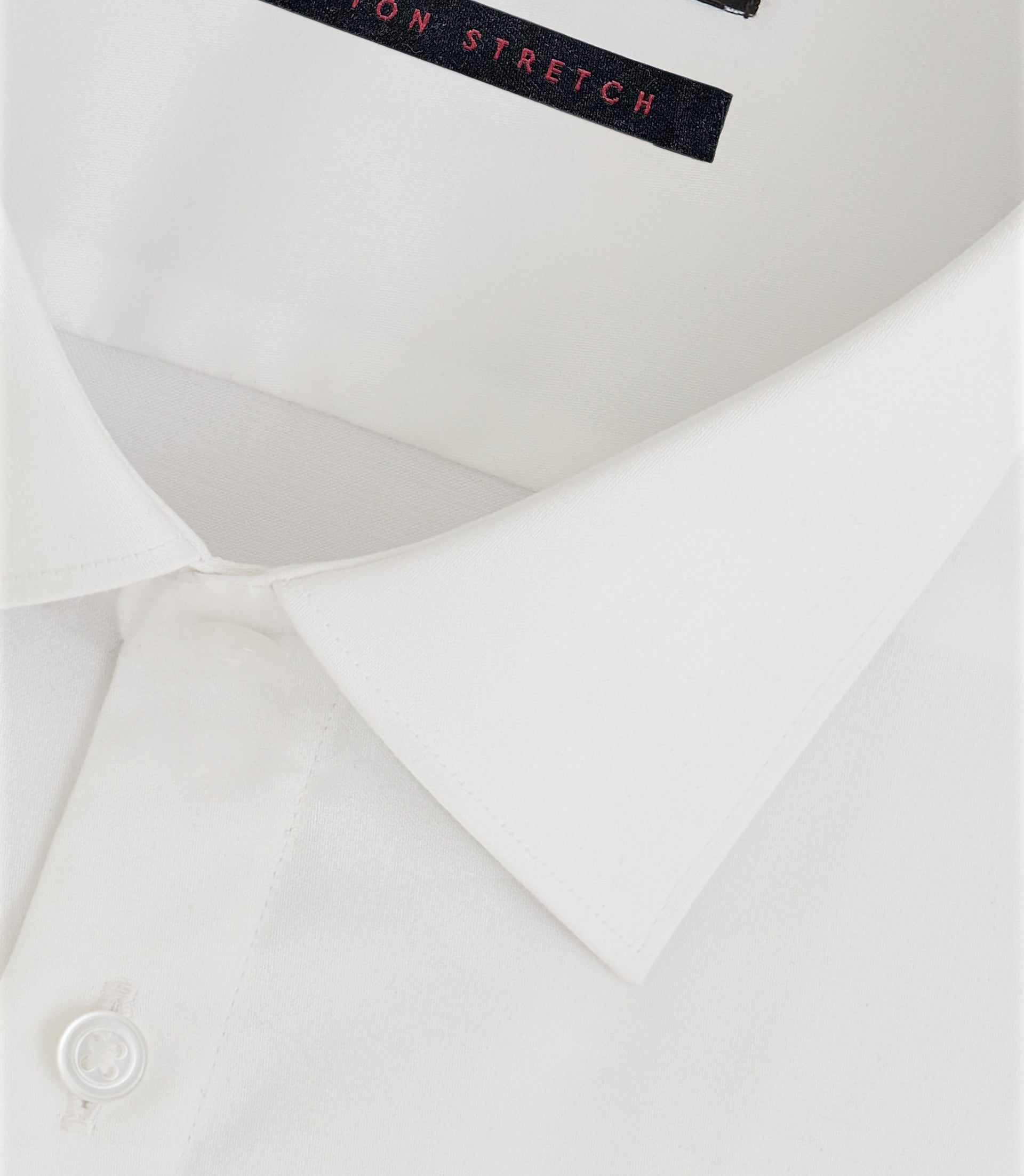 Chemise regular en satin stretch blanche SASTRETCHBASBT - IZAC