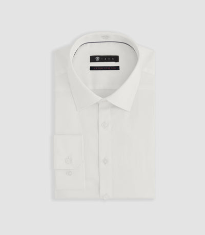Chemise regular en satin stretch écru SASTRETCHBASIC - IZAC
