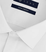 Chemise regular en satin stretch blanche SASTRETCHMIXTE - IZAC