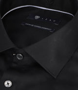 Chemise slim en satin de coton noir SATINSLIM - IZAC