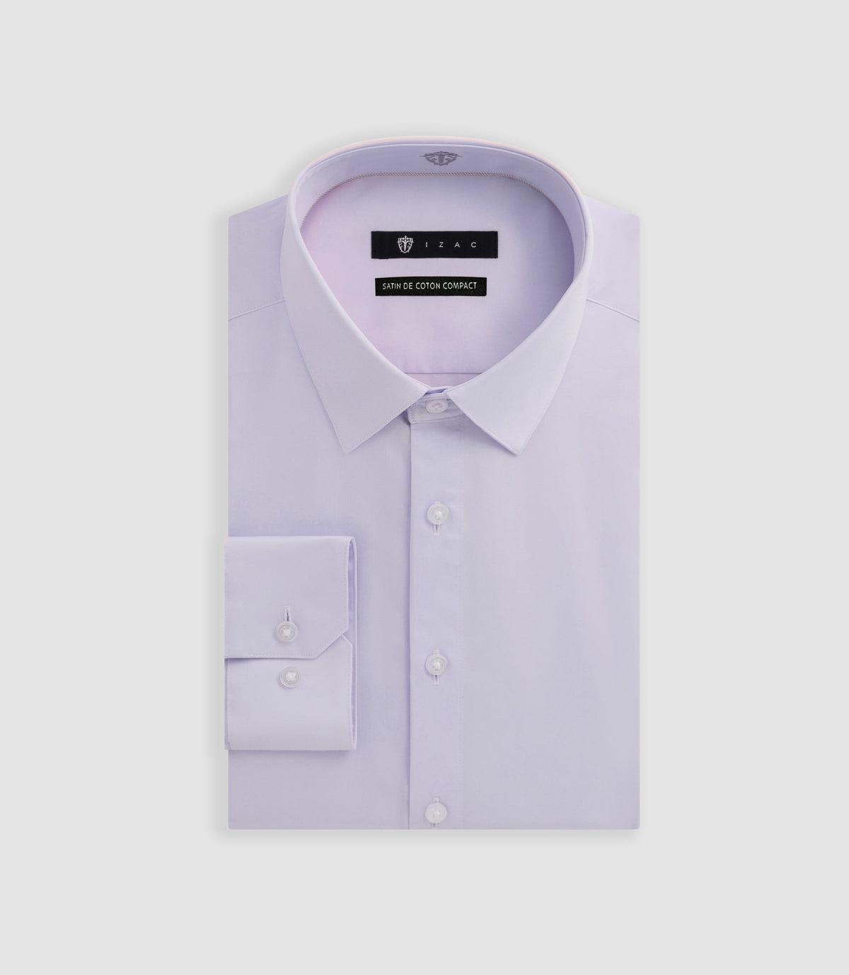 Chemise slim en satin de coton parme SATINSLIM - IZAC