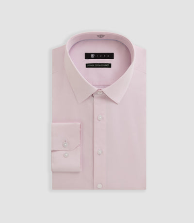 Chemise slim en satin de coton rose SATINSLIM - IZAC