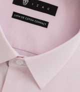 Chemise slim en satin de coton rose SATINSLIM - IZAC
