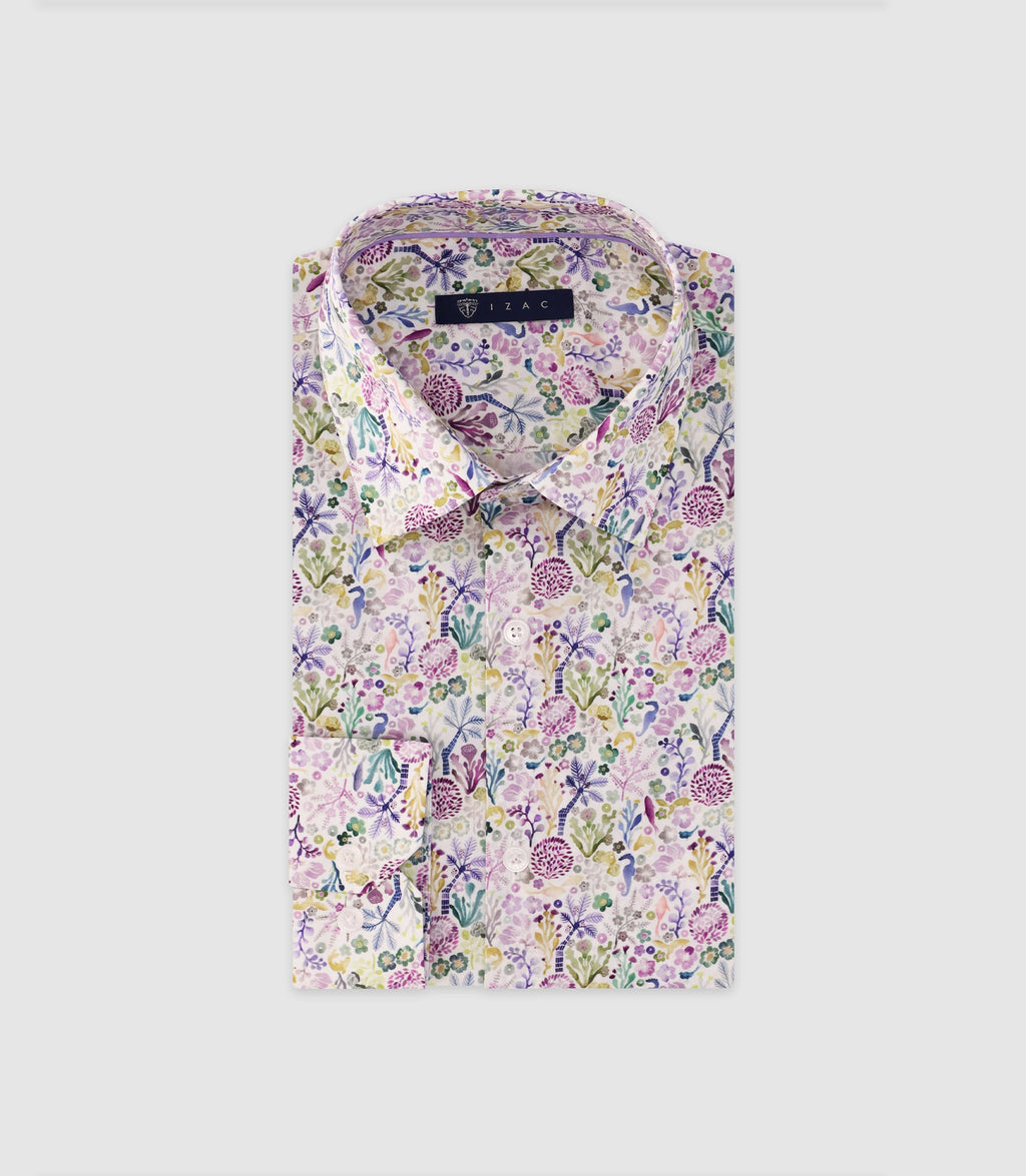 Chemise ajustée parme - IZAC
