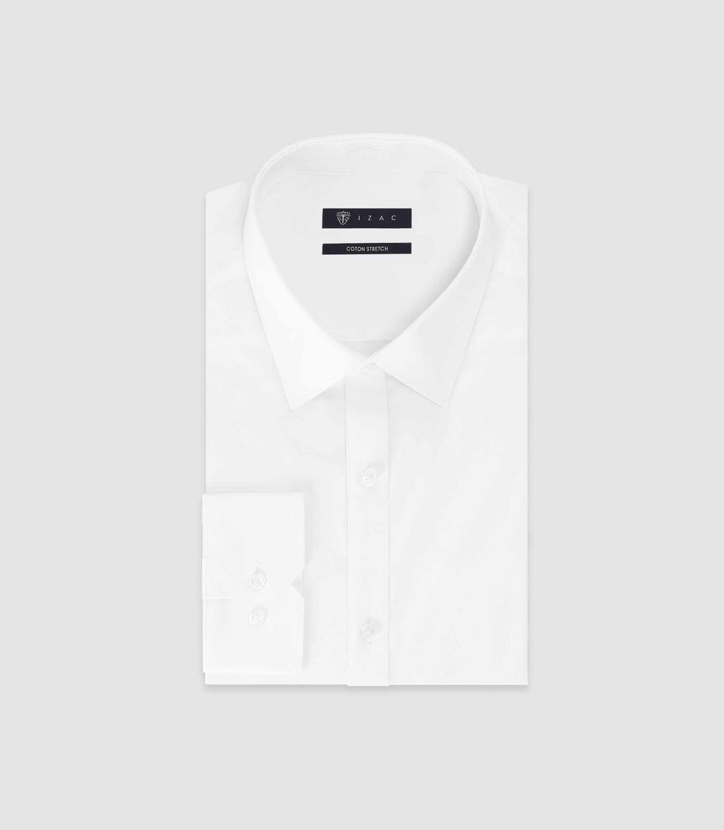 Chemise en coton stretch blanche - IZAC