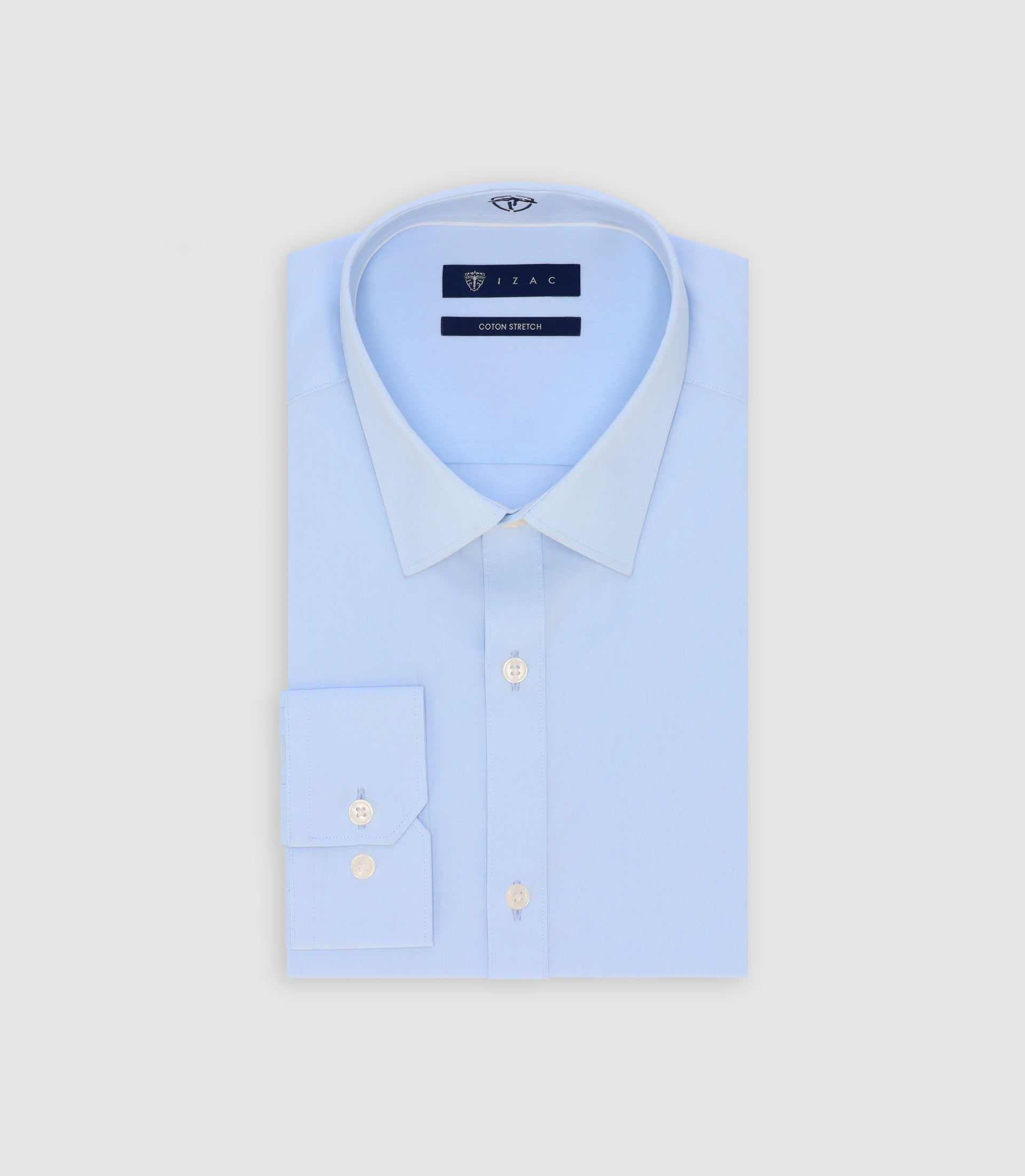 Chemise en coton stretch ciel - IZAC