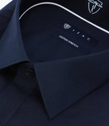 Chemise en coton stretch marine - IZAC