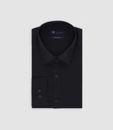 Chemise en coton stretch noire - IZAC