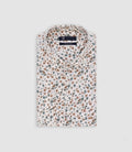 Chemise imprimée blanche et camel - IZAC