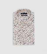 Chemise imprimée blanche et camel - IZAC