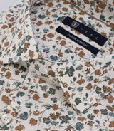 Chemise imprimée blanche et camel - IZAC
