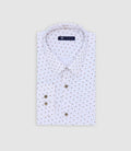 Chemise avec micro motifs blanche et camel - IZAC