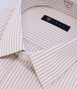 Chemise ajustée rayée beige - IZAC