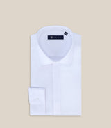 Chemise ville en satin de coton blanche - IZAC