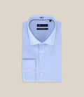Chemise ville satin de coton bleu ciel - IZAC