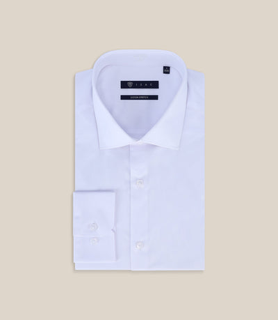 Chemise ville satin de coton blanc - IZAC