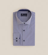 Chemise imprimée 100% coton marine - IZAC