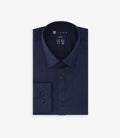Chemise ville en coton marine - IZAC