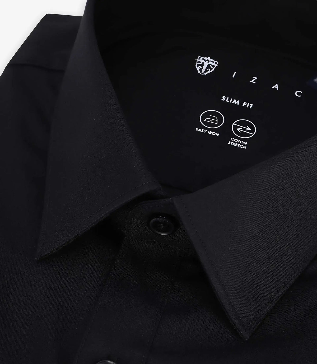Chemise ville en coton noir - IZAC