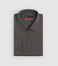 Chemise coton stretch slim kaki - foncé "Malte" - IZAC