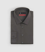 Chemise coton stretch slim kaki - foncé "Malte" - IZAC