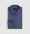 Chemise slim imprimée micro motif bordeaux "Sangria" - IZAC